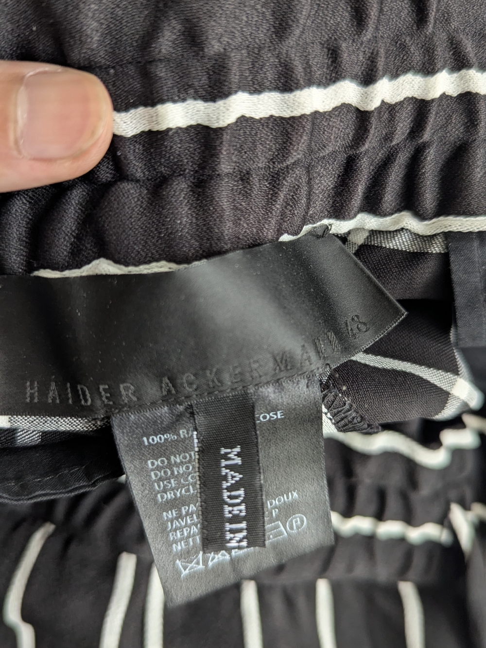 Haider Ackermann Black Pants with White Pinstripes - Picture 2 of 2